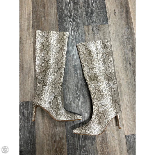 Boots Knee Heels By Billini In Snakeskin Print, Size: 7