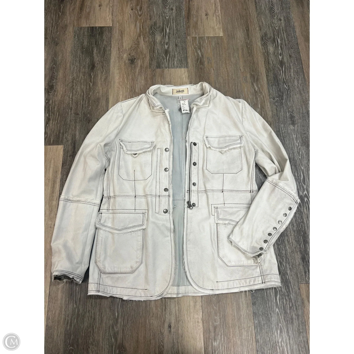 Jacket Leather By JAKETT In Cream, Size: M