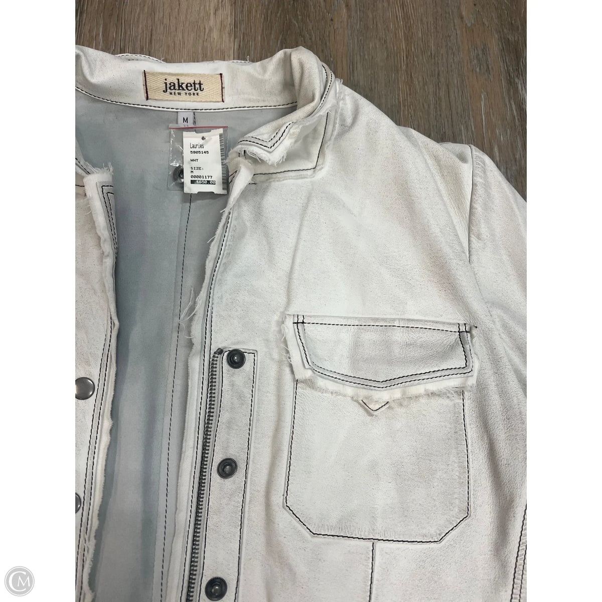 Jacket Leather By JAKETT In Cream, Size: M