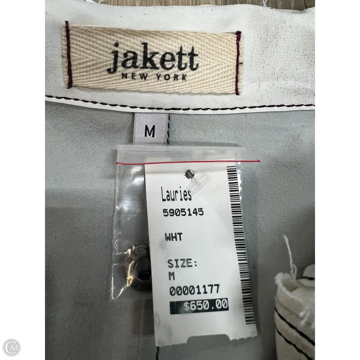 Jacket Leather By JAKETT In Cream, Size: M