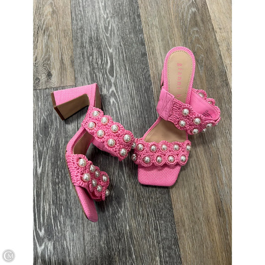 Sandals Heels Block By Gianni Bini In Pink, Size: 6.5