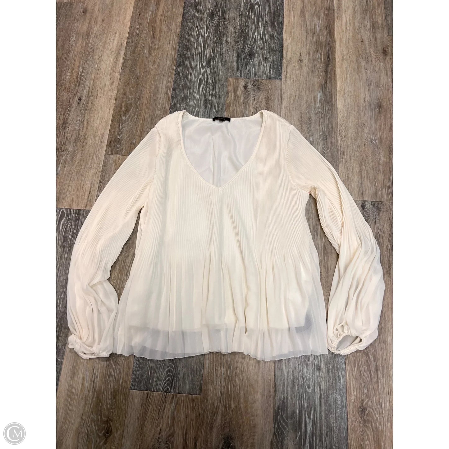 Blouse Long Sleeve By Quince In White, Size: Xs