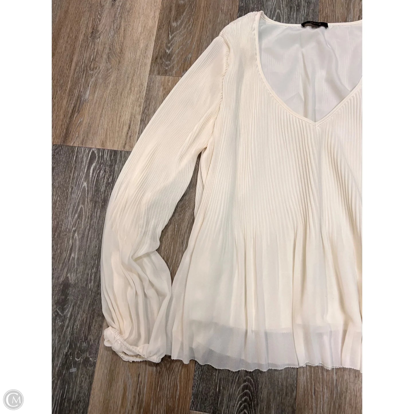 Blouse Long Sleeve By Quince In White, Size: Xs