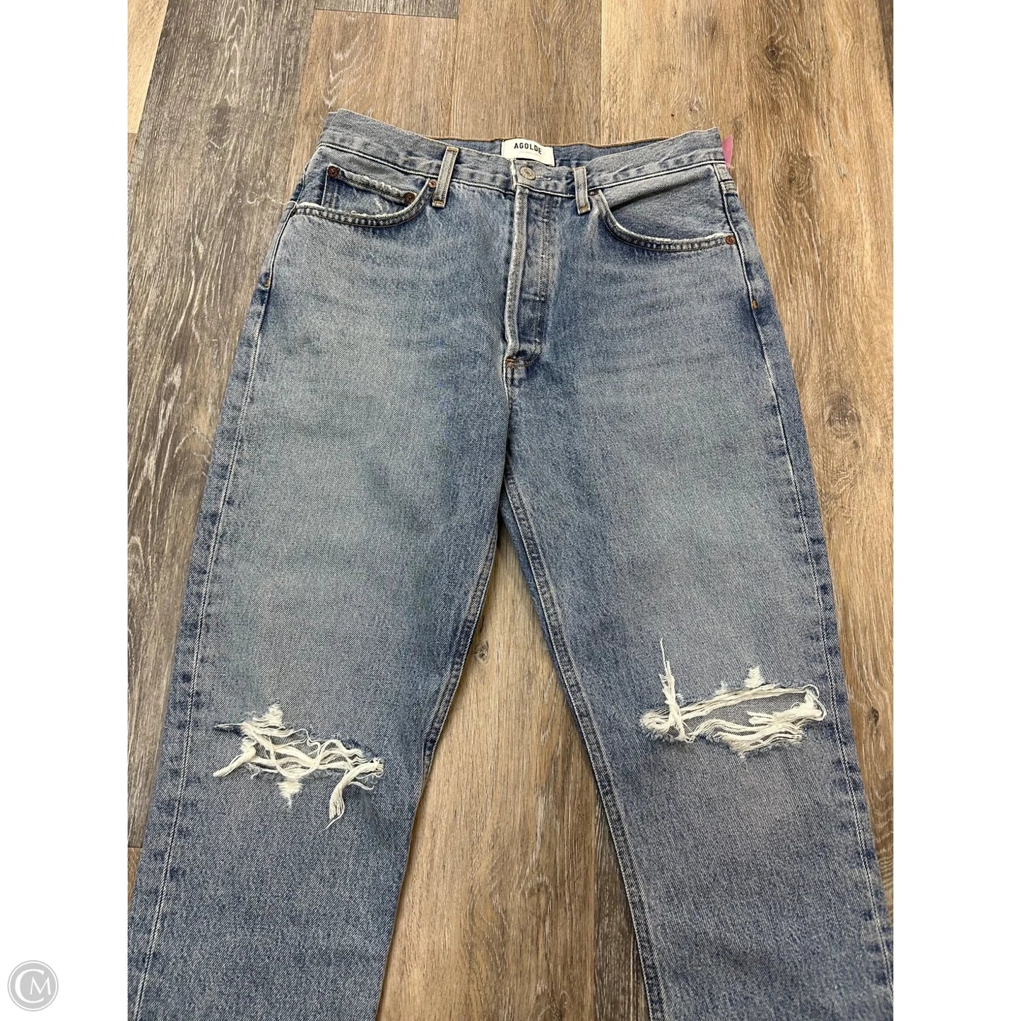 Jeans Straight By Agolde In Blue Denim, Size: 8