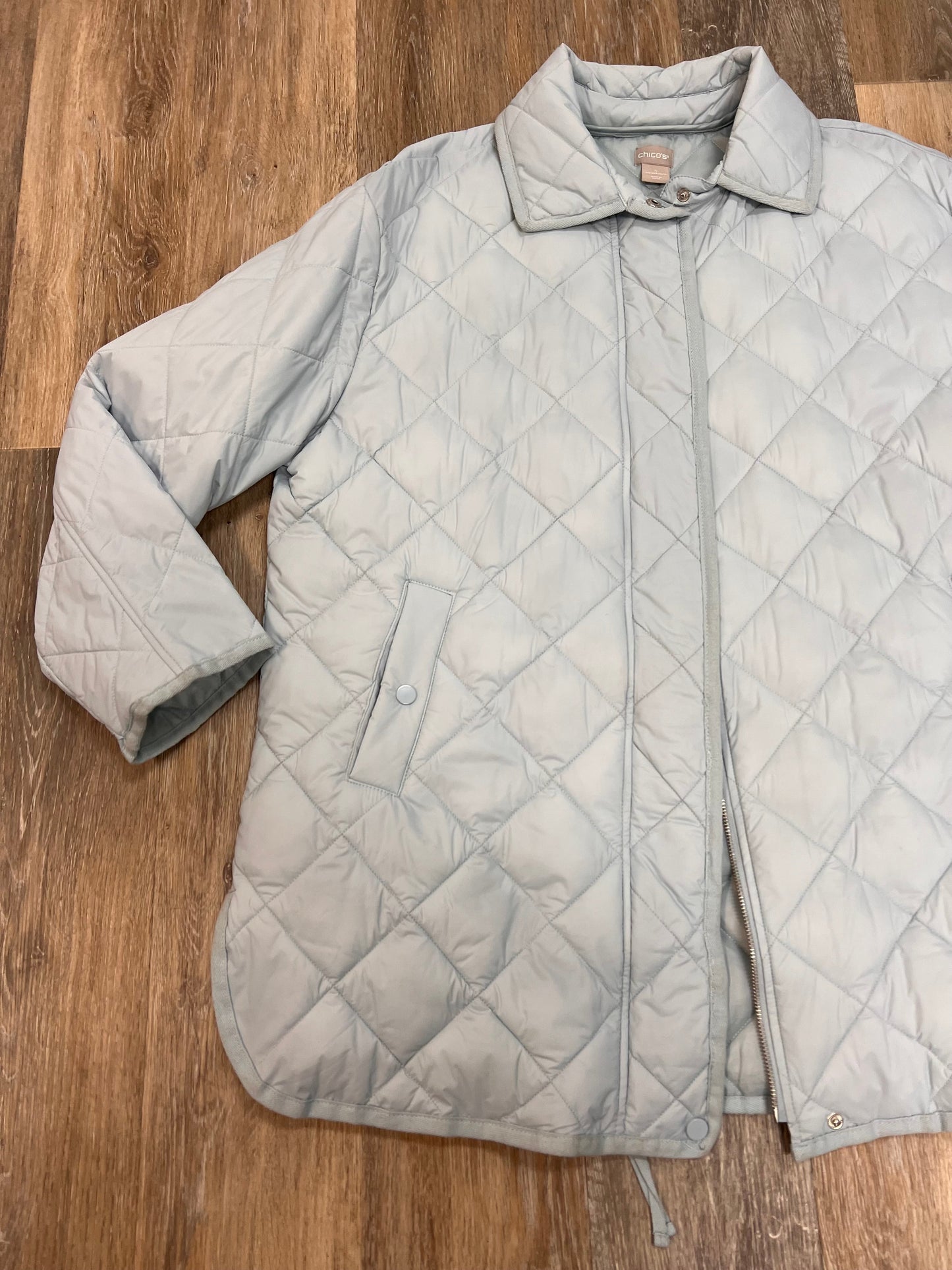 Jacket Puffer & Quilted By Chicos In Blue, Size: 2X