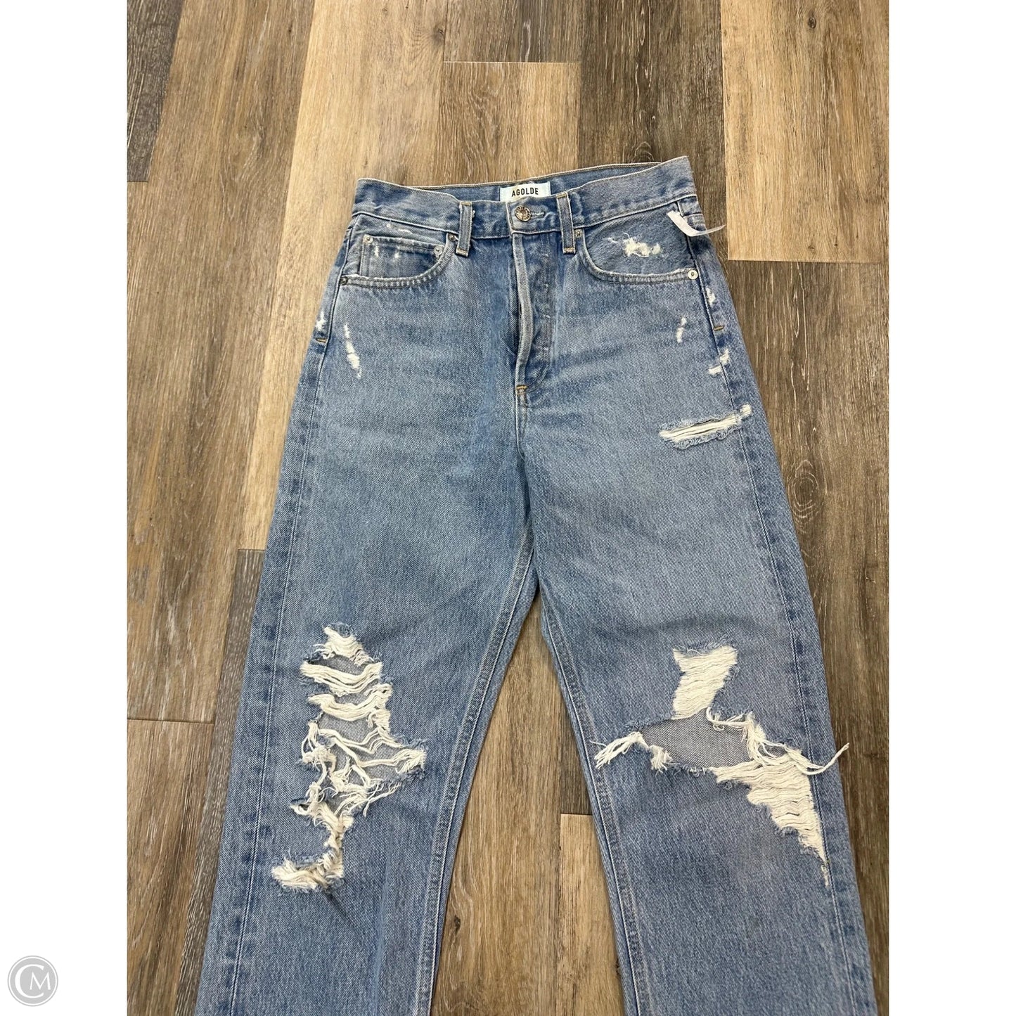 Jeans Straight By Agolde In Blue Denim, Size: 0