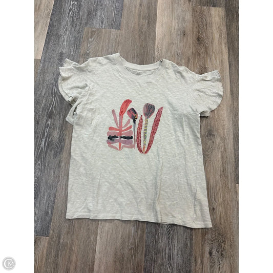 Top Short Sleeve By Anthropologie In Tan, Size: S