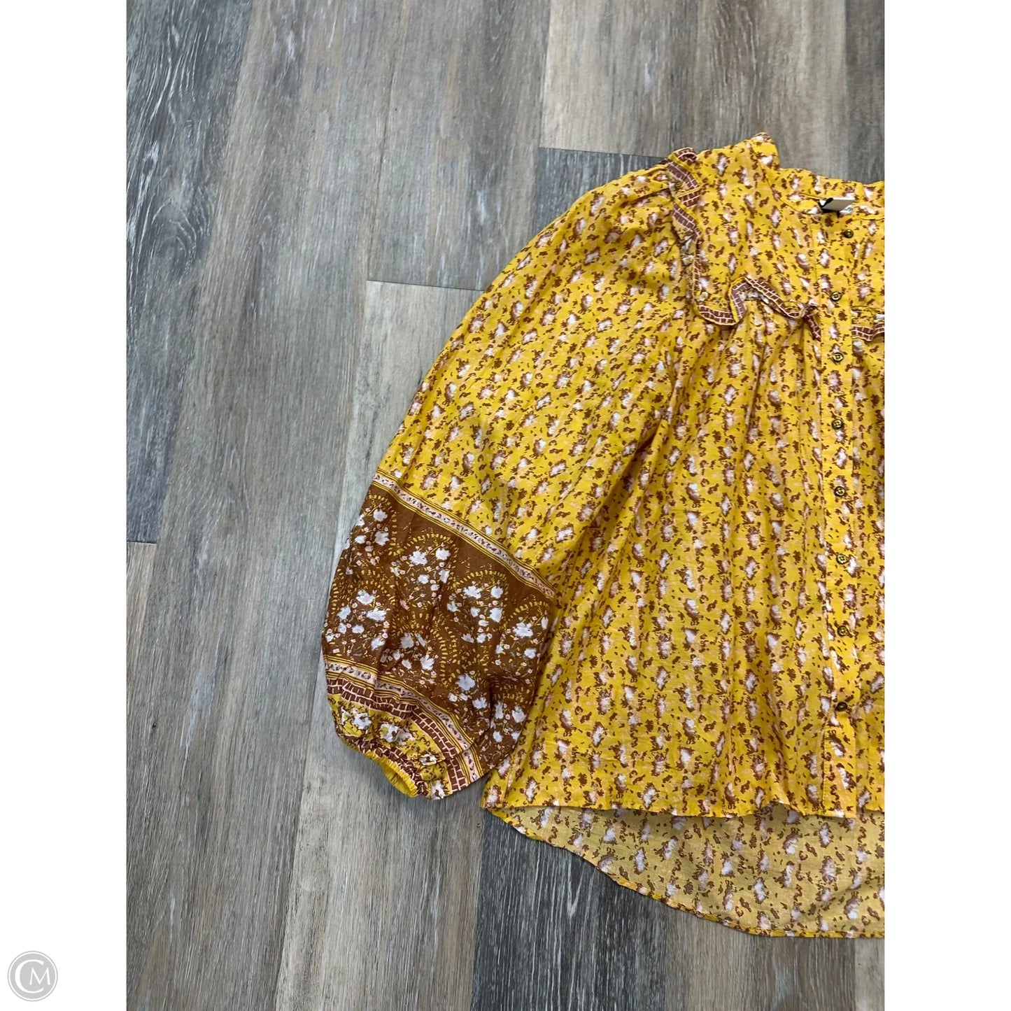 Blouse Long Sleeve By Joie In Yellow, Size: S