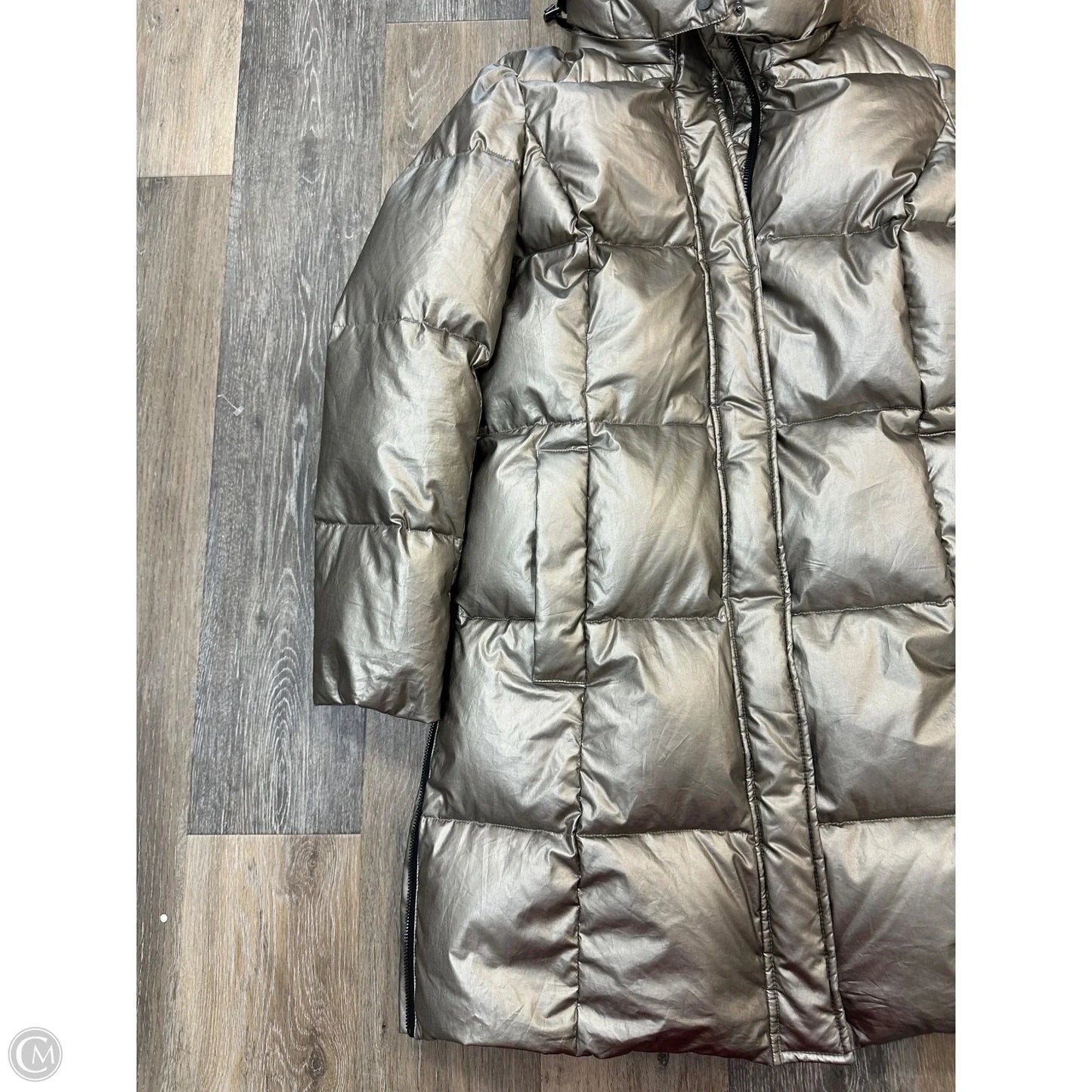 Coat Puffer & Quilted By Madeline In Silver, Size: Xl