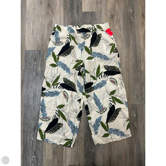 Pants Linen By Tahari By Arthur Levine In Floral Print, Size: Xl