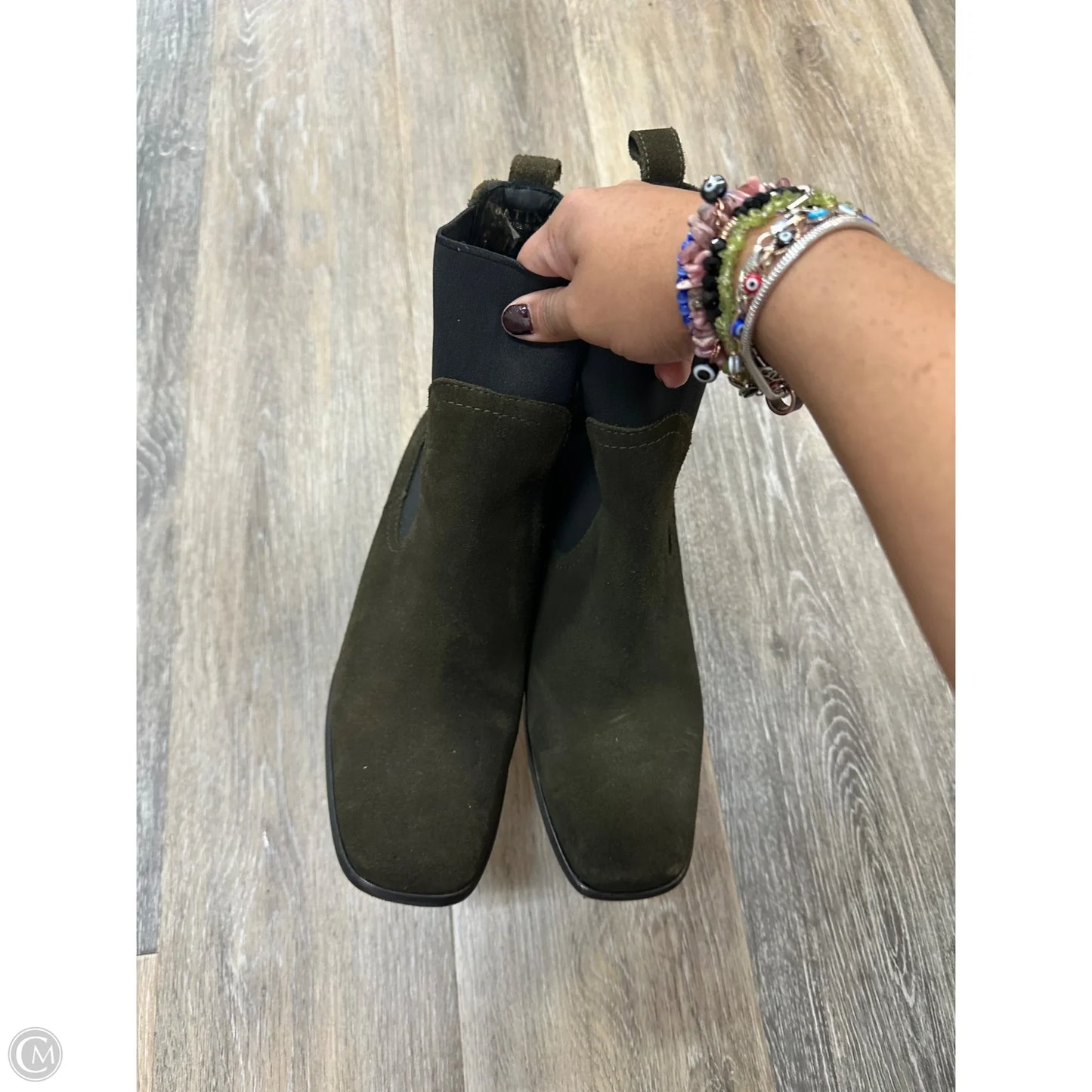 Boots Ankle Heels By Patina In Green, Size: 7