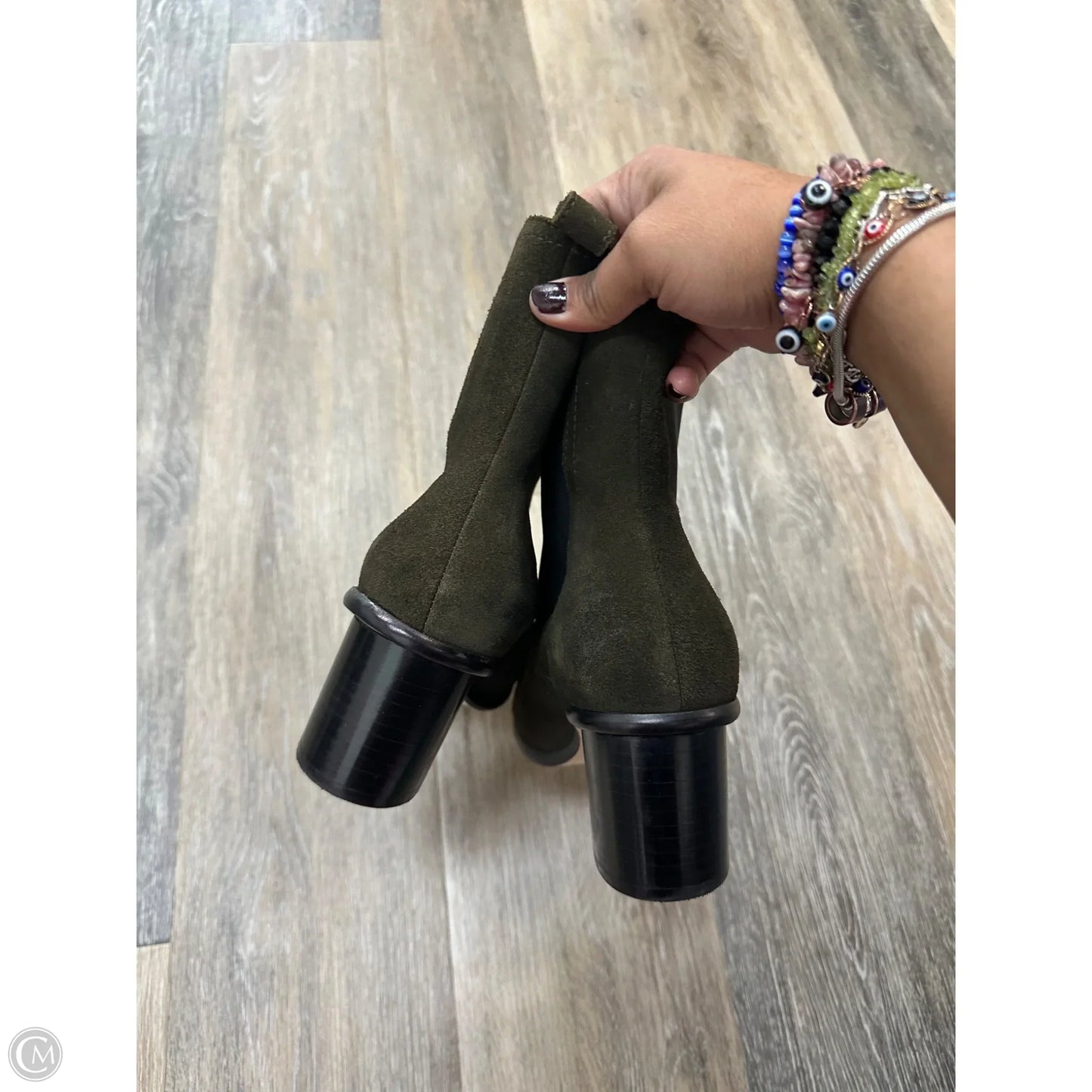 Boots Ankle Heels By Patina In Green, Size: 7