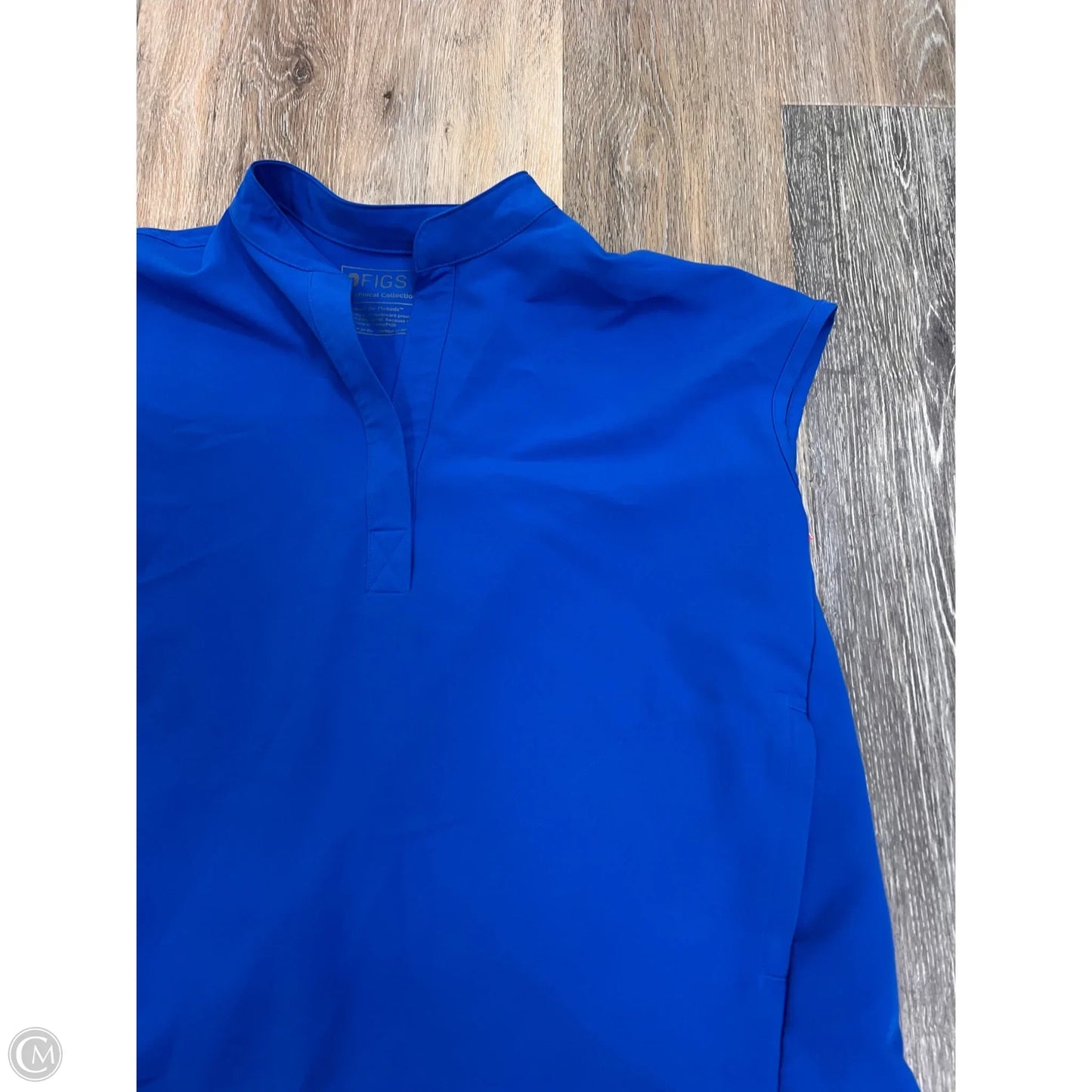 Scrub Top Short Sleeve By Figs In Blue, Size: Xs