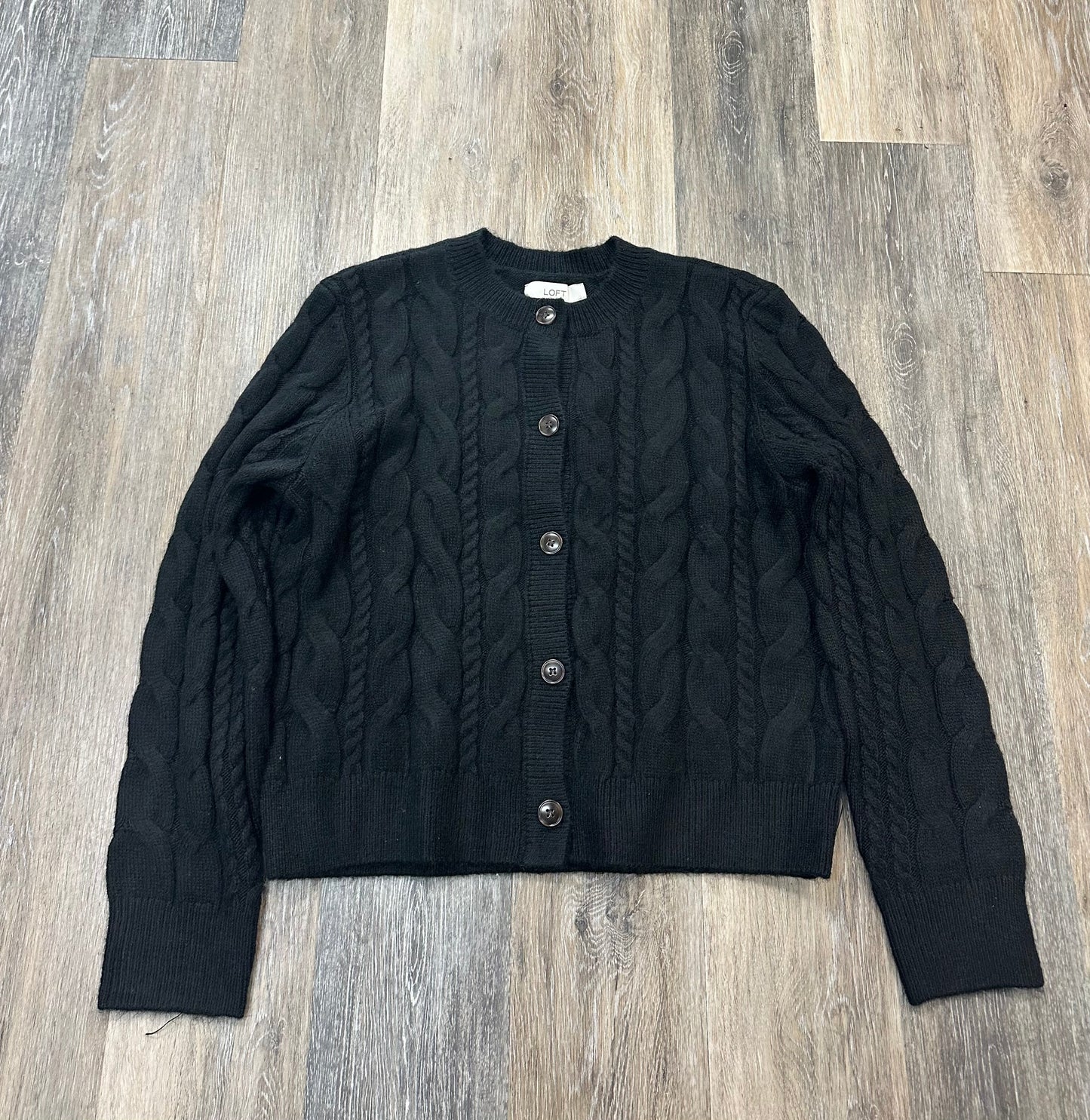 Sweater Cardigan By Loft In Black, Size: Xl