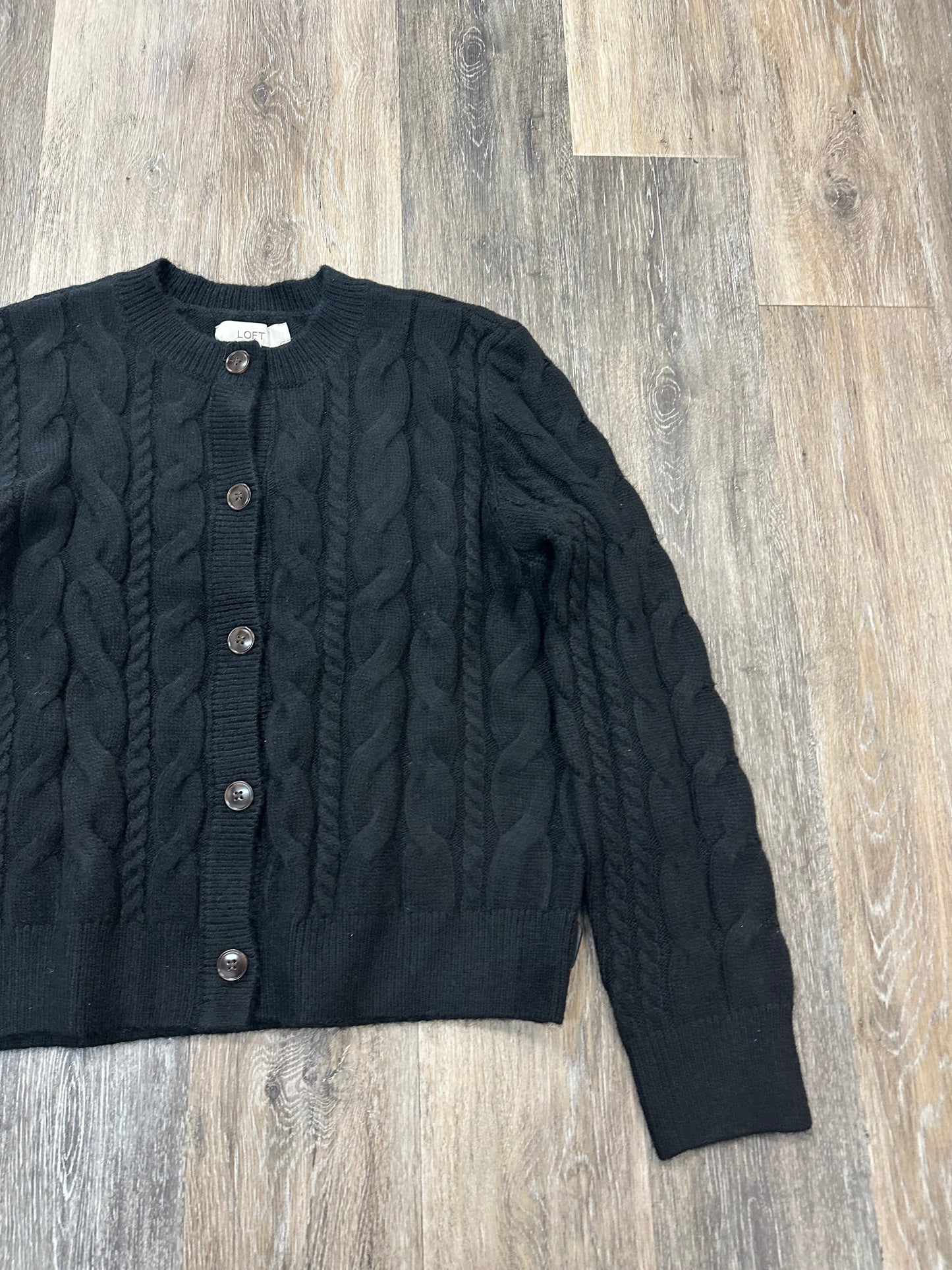 Sweater Cardigan By Loft In Black, Size: Xl