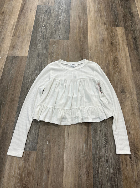 White Top Long Sleeve Hashttag, Size S