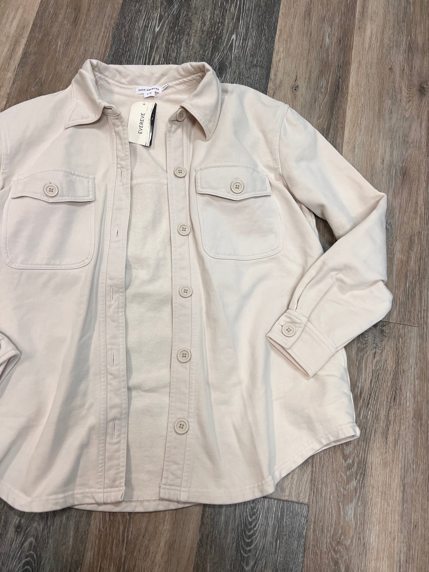 Jacket Shirt By Good American In Cream, Size: S/M