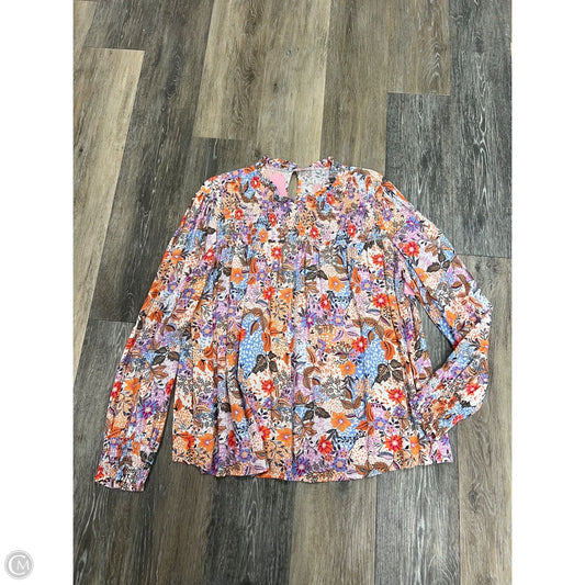 Blouse Long Sleeve By Cmc In Floral Print, Size: Xl