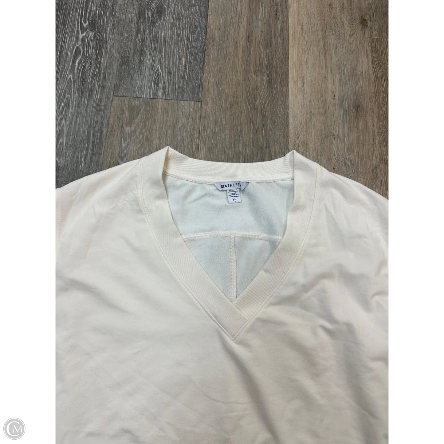Top Short Sleeve By Athleta In Cream, Size: Xl