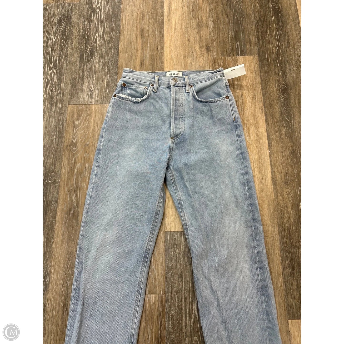 Jeans Straight By Agolde In Blue Denim, Size: 0