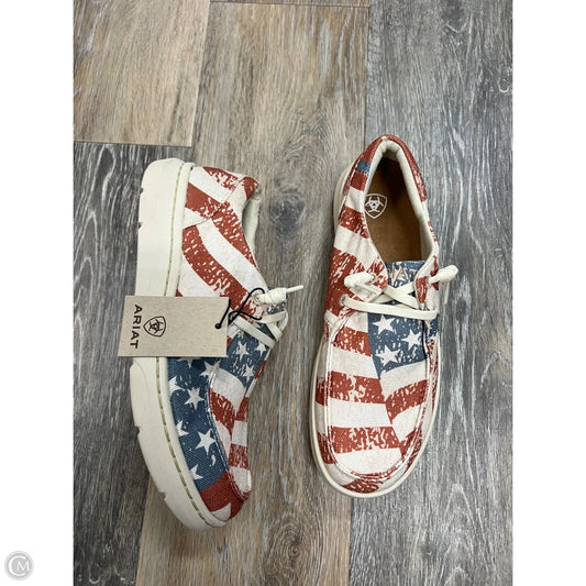 Shoes Flats By Ariat In Blue Red & White, Size: 7
