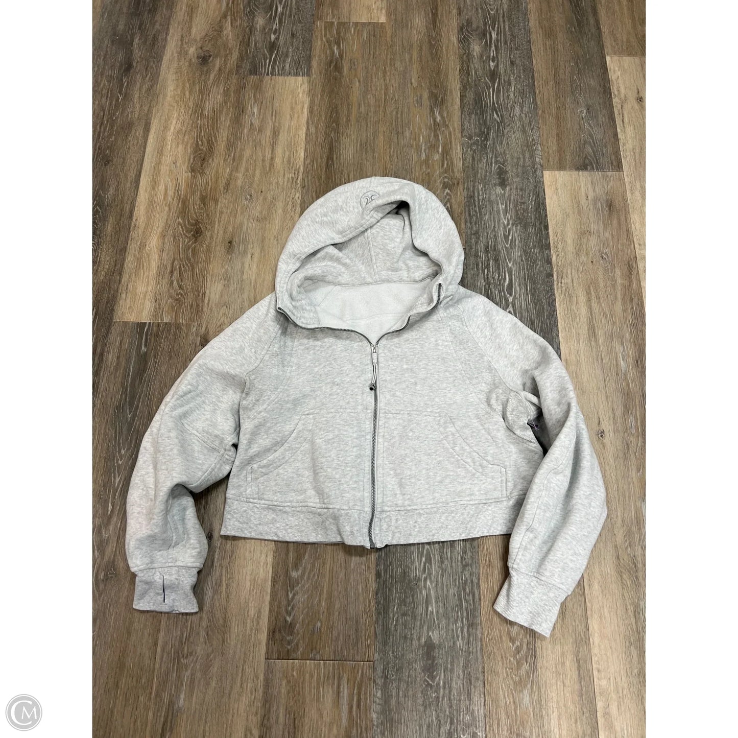 Athletic Sweatshirt Hoodie By Lululemon In Grey, Size: XS/S