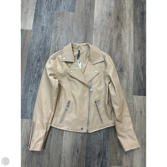 Jacket Moto Leather By Anthropologie In Tan, Size: S