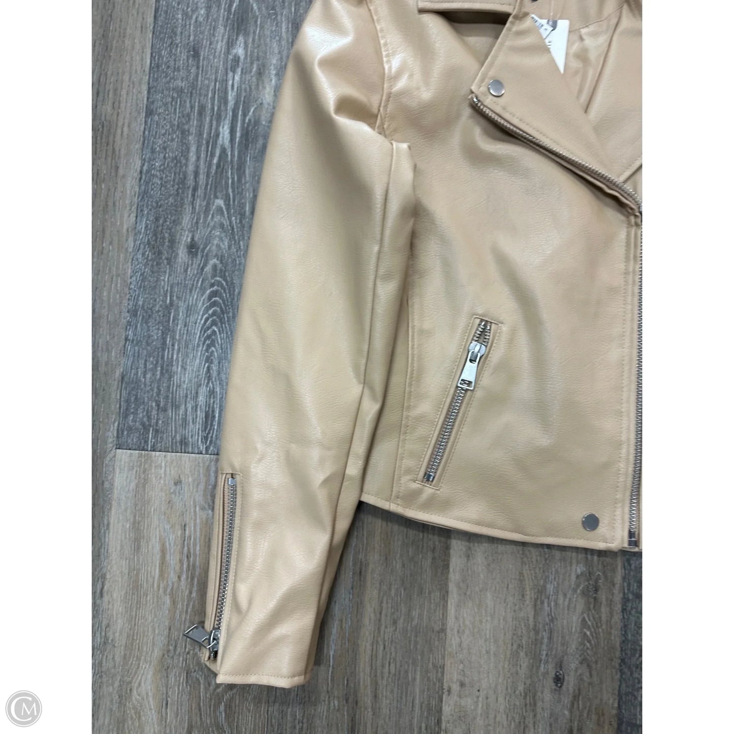 Jacket Moto Leather By Anthropologie In Tan, Size: S
