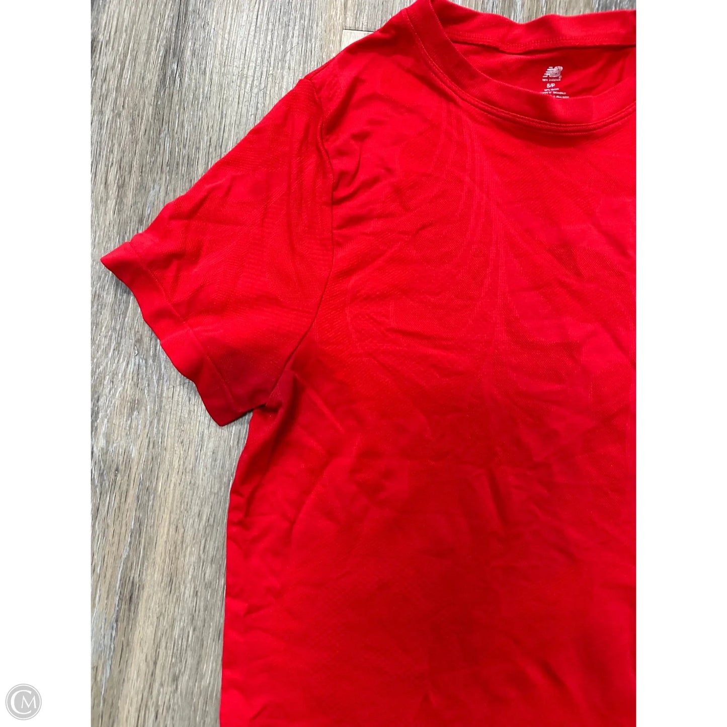 Athletic Top Short Sleeve By New Balance In Red, Size: S