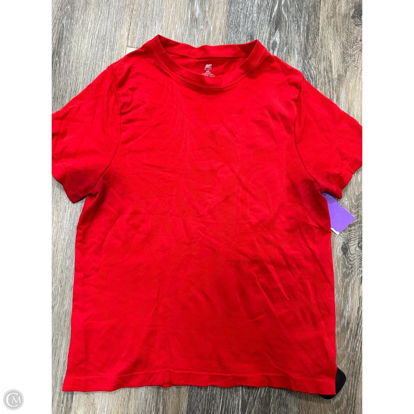 Athletic Top Short Sleeve By New Balance In Red, Size: S