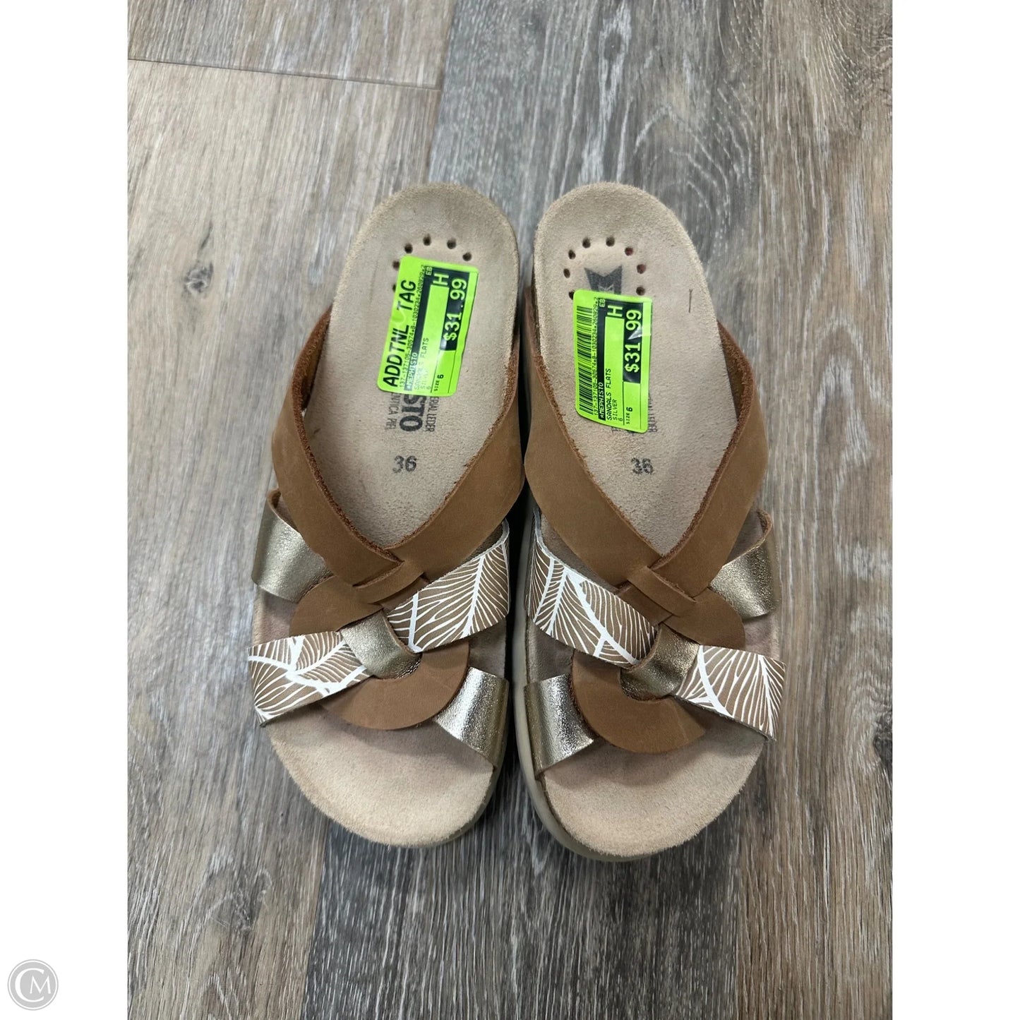 Sandals Flats By Mephisto In Silver, Size: 6