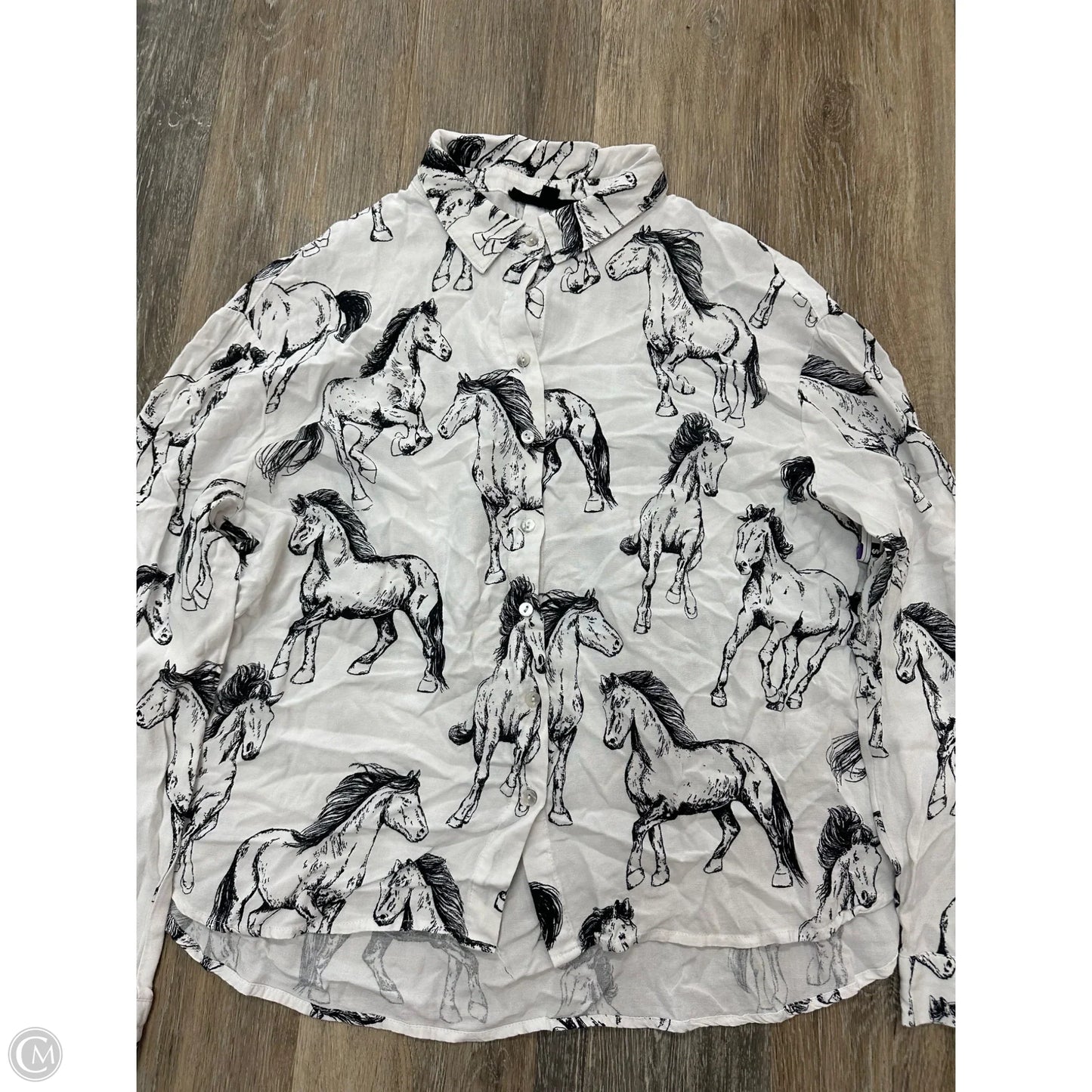 Blouse Long Sleeve By Jane And Delancey In White, Size: L