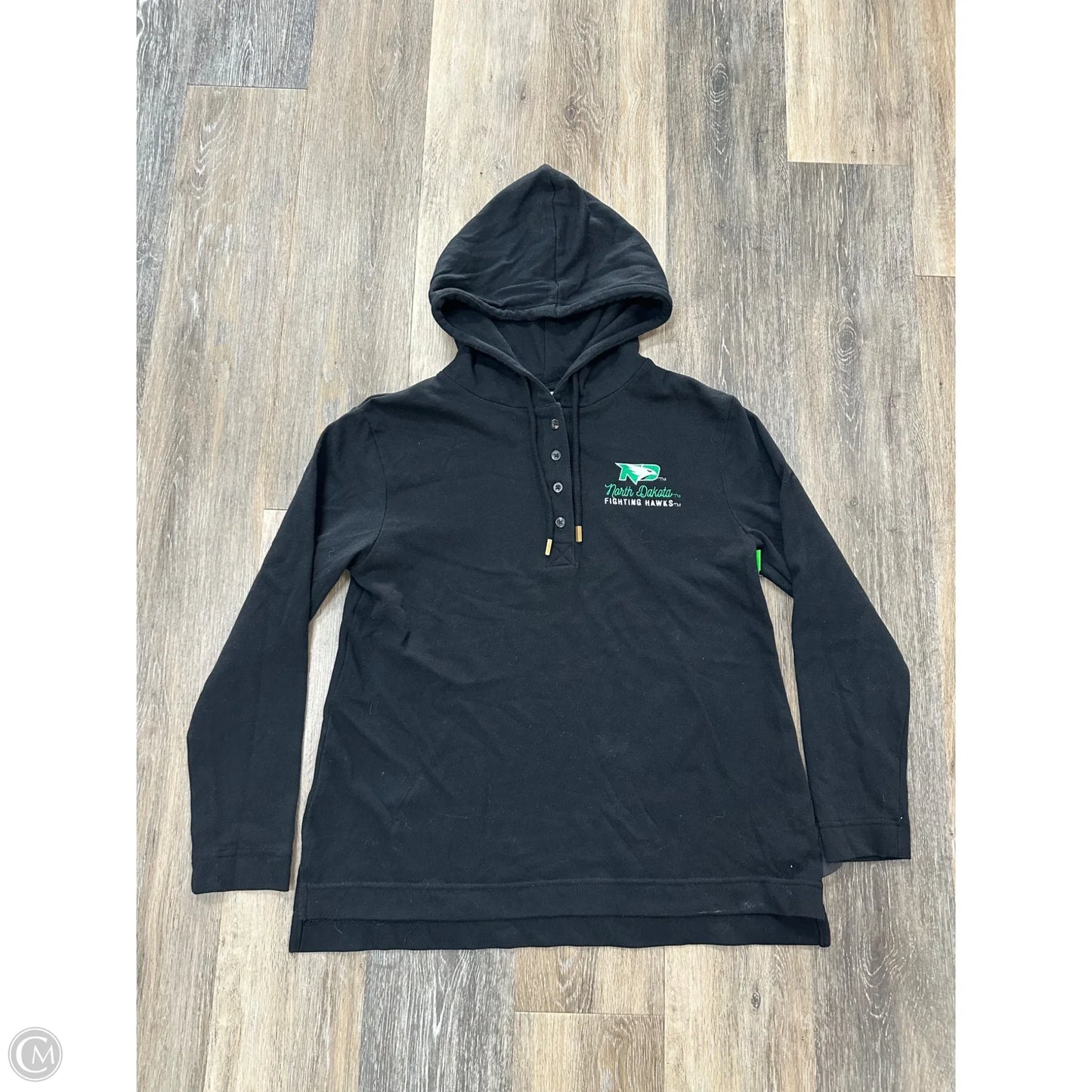 Athletic Sweatshirt Hoodie By Champion In Black, Size: M