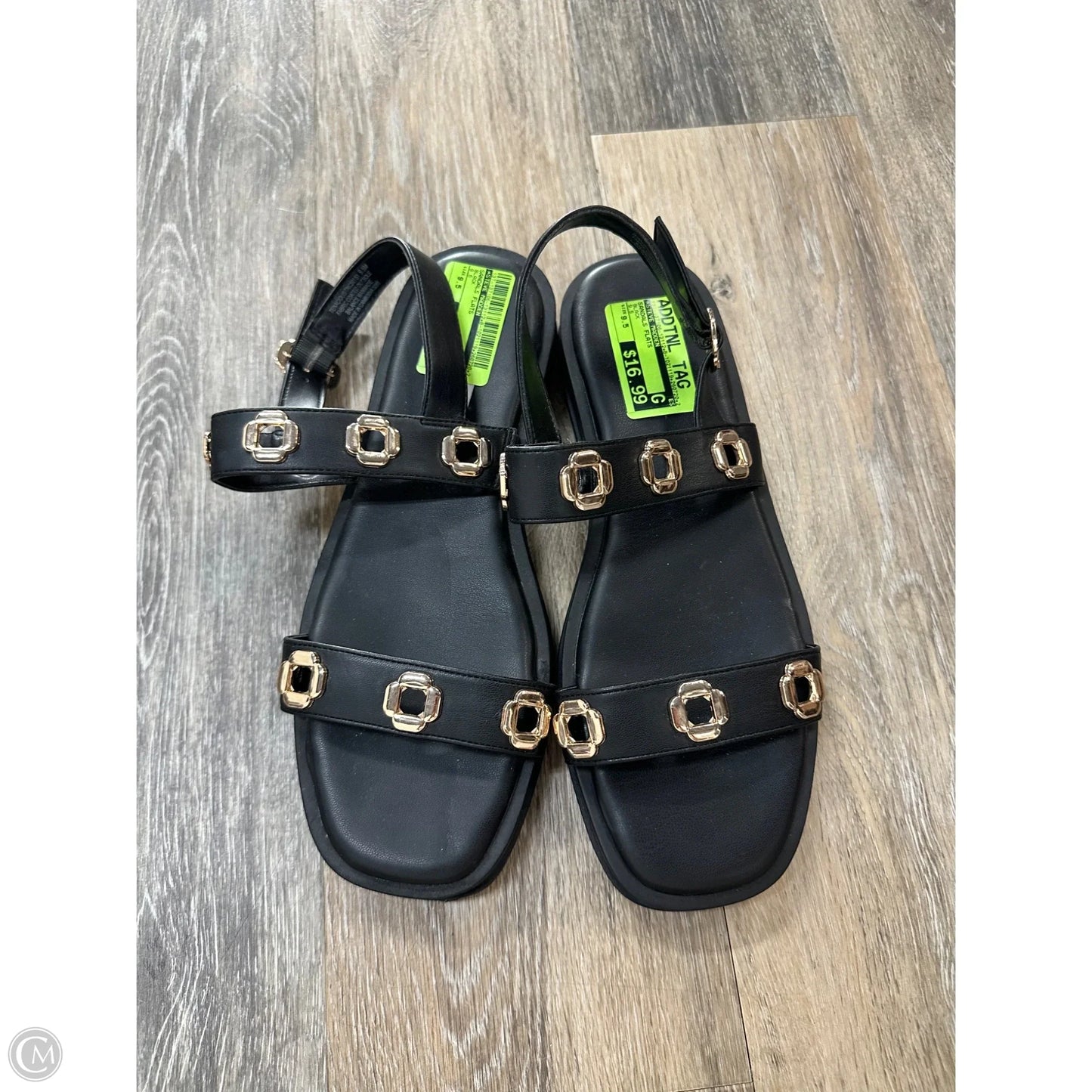 Sandals Flats By Steve Madden In Black, Size: 9.5