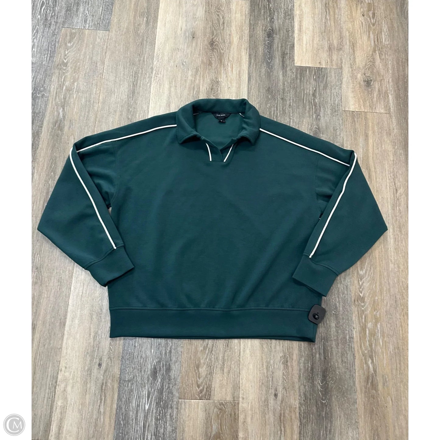 Athletic Sweatshirt Collar By Rae Mode In Green, Size: L