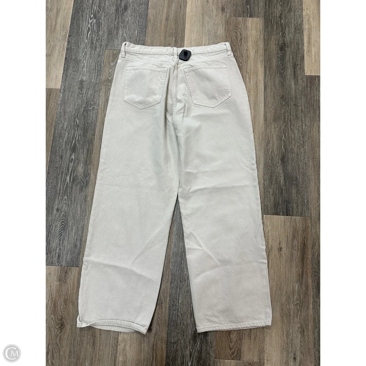 Jeans Wide Leg By Abercrombie And Fitch In Cream Denim, Size: 12