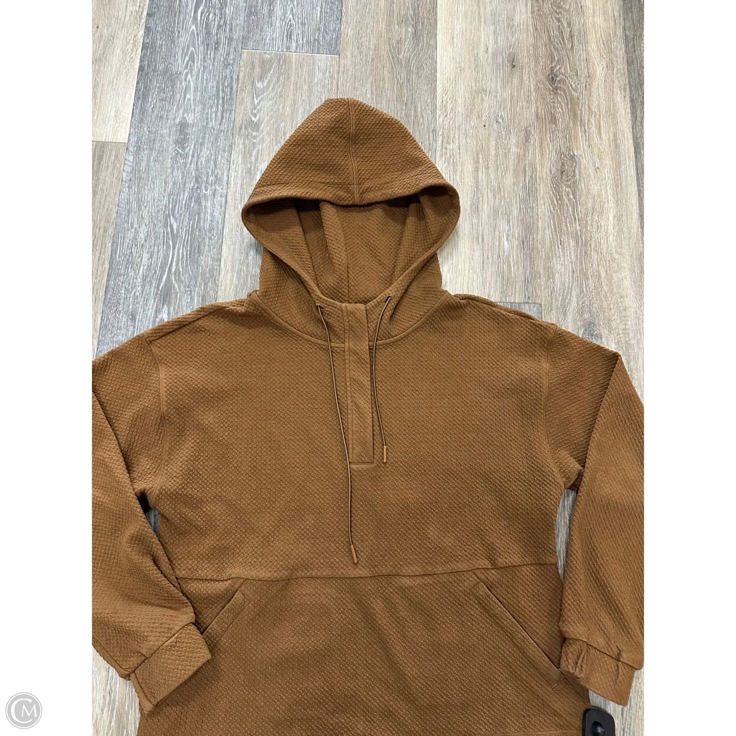 Athletic Sweatshirt Hoodie By 7diamonds In Brown, Size: S