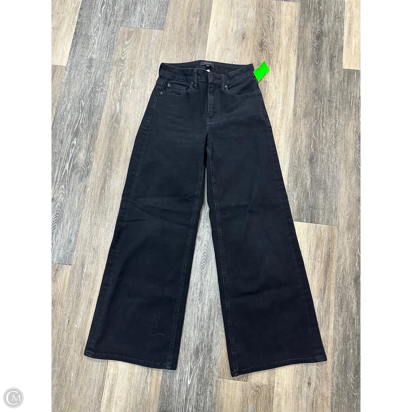 Jeans Wide Leg By Quince In Black Denim, Size: 1/25