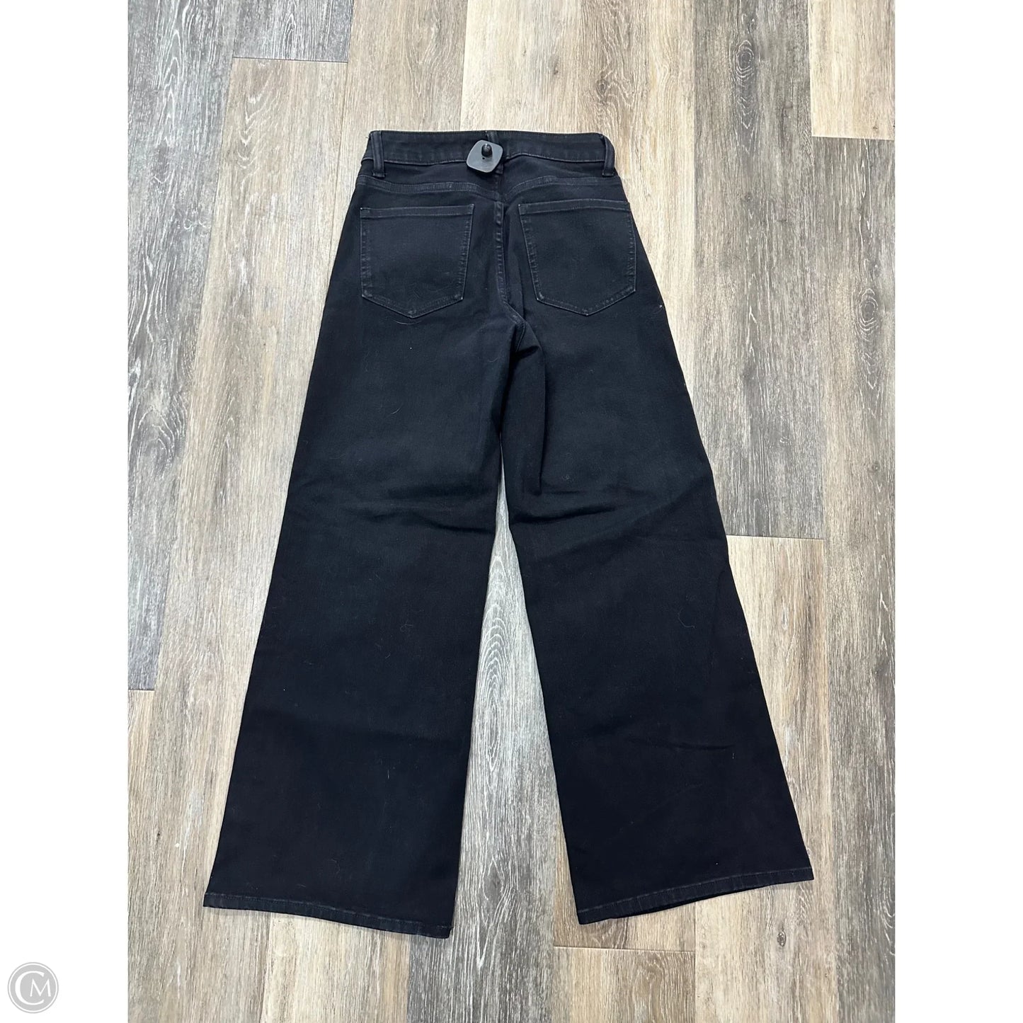Jeans Wide Leg By Quince In Black Denim, Size: 1/25