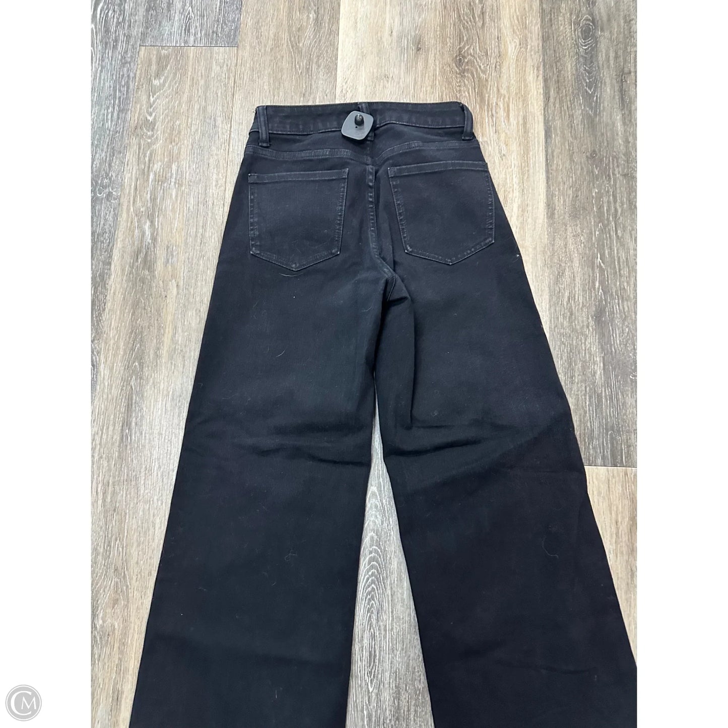 Jeans Wide Leg By Quince In Black Denim, Size: 1/25