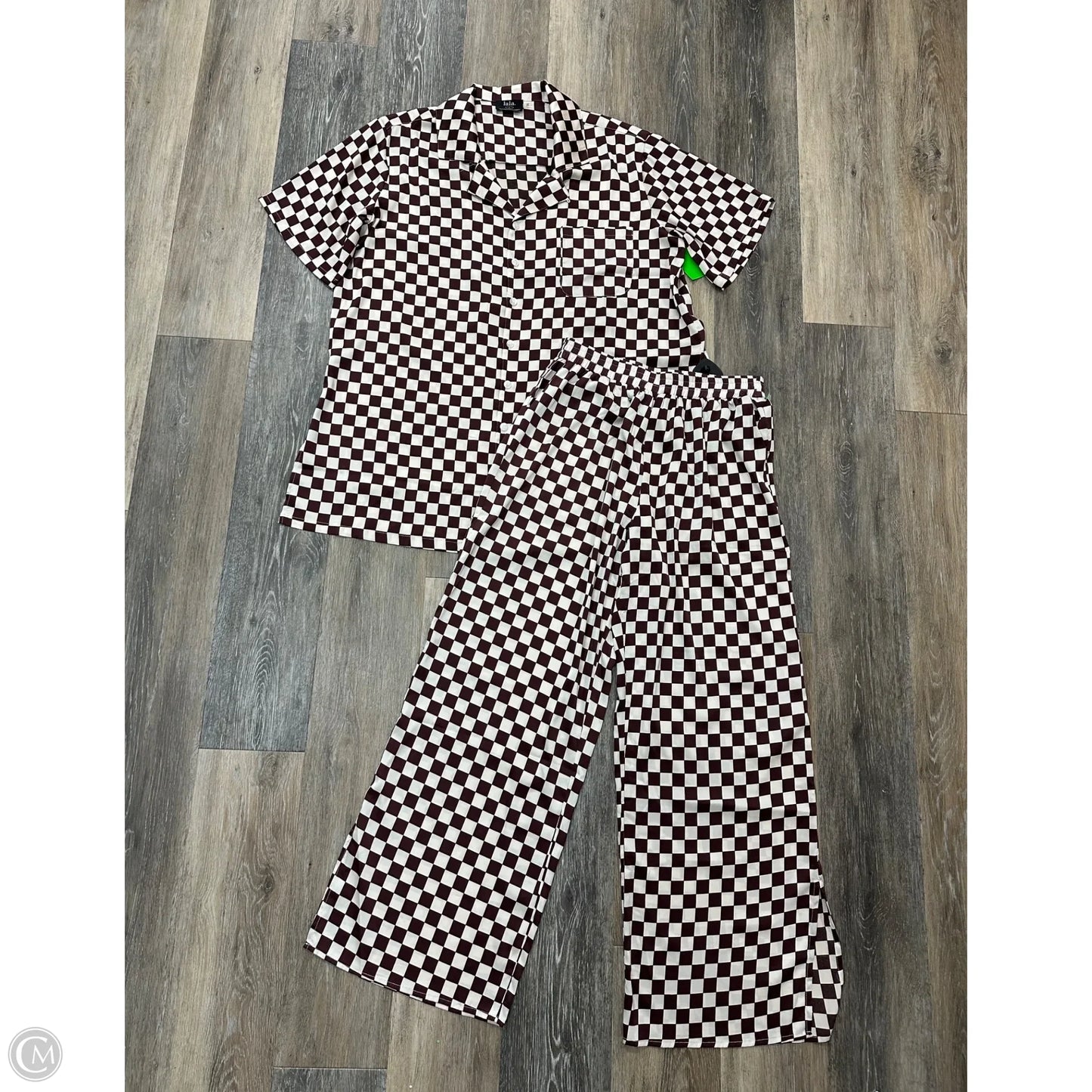 Pants Set 2pc By Dressed in Lala In Checkered Pattern, Size: M
