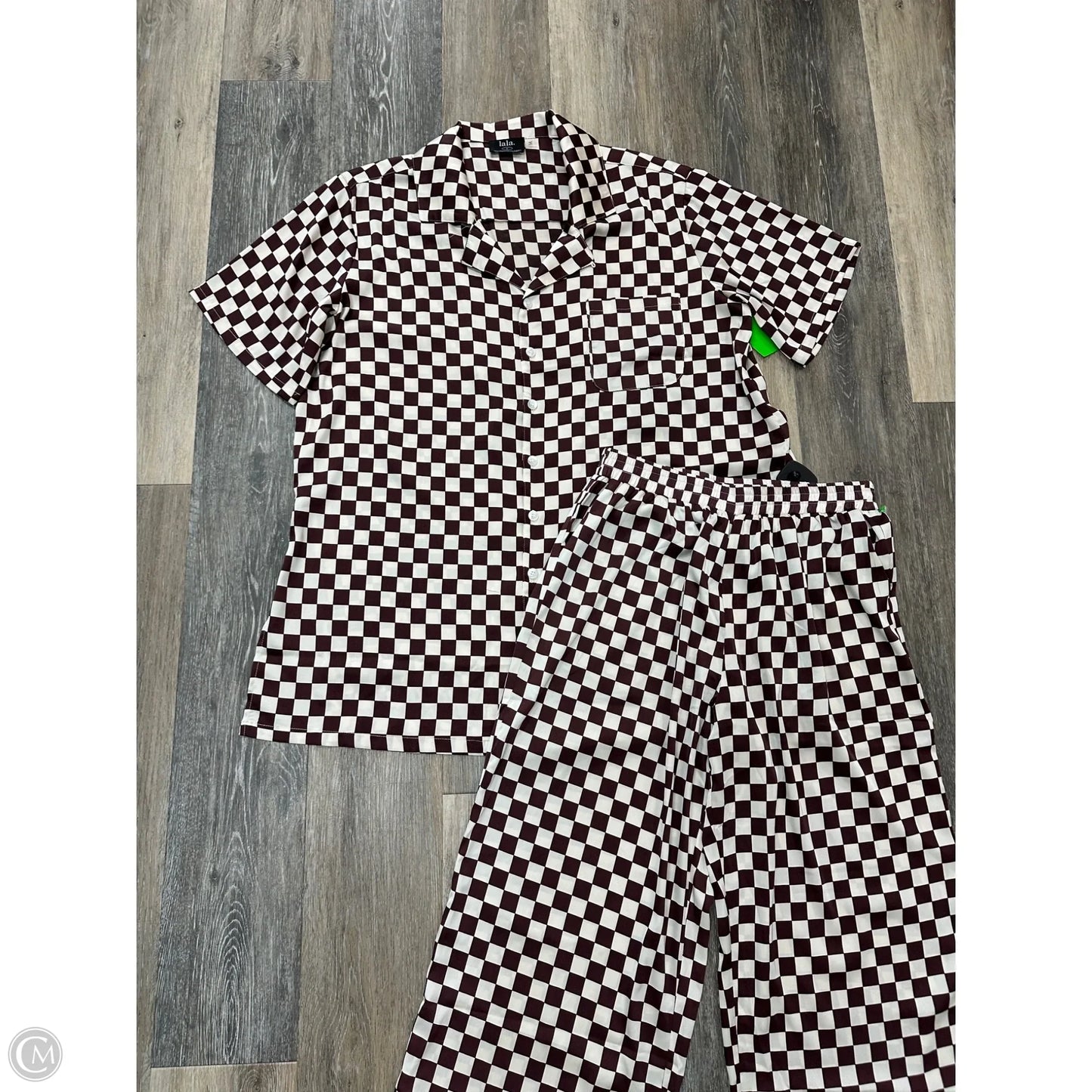 Pants Set 2pc By Dressed in Lala In Checkered Pattern, Size: M