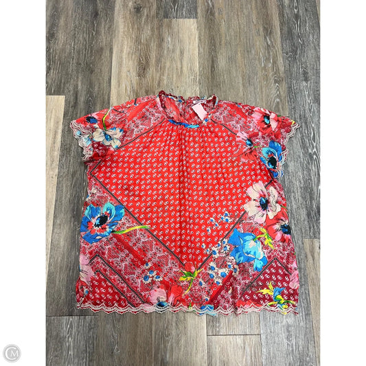 Blouse Designer By Johnny Was In Floral Print, Size: Xl