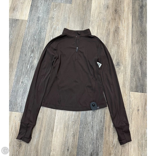 Athletic Top Long Sleeve Collar By Legends In Brown, Size: S