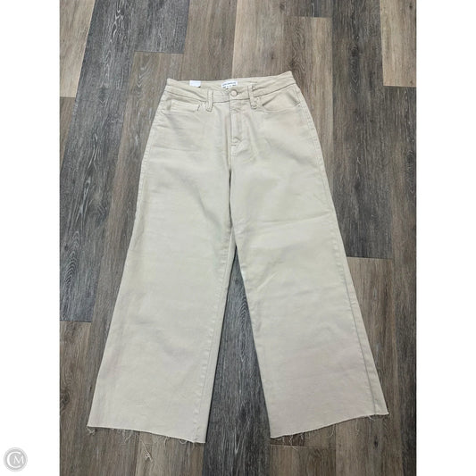 Jeans Wide Leg By Good American In Cream Denim, Size: 10