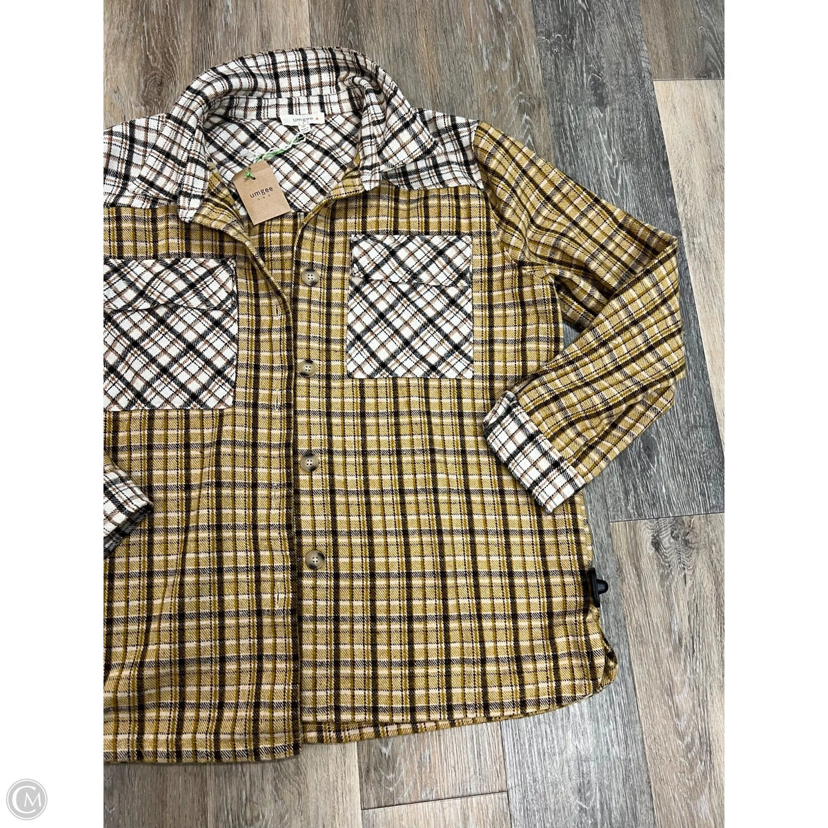 Jacket Shirt By Umgee In Plaid Pattern, Size: 1x