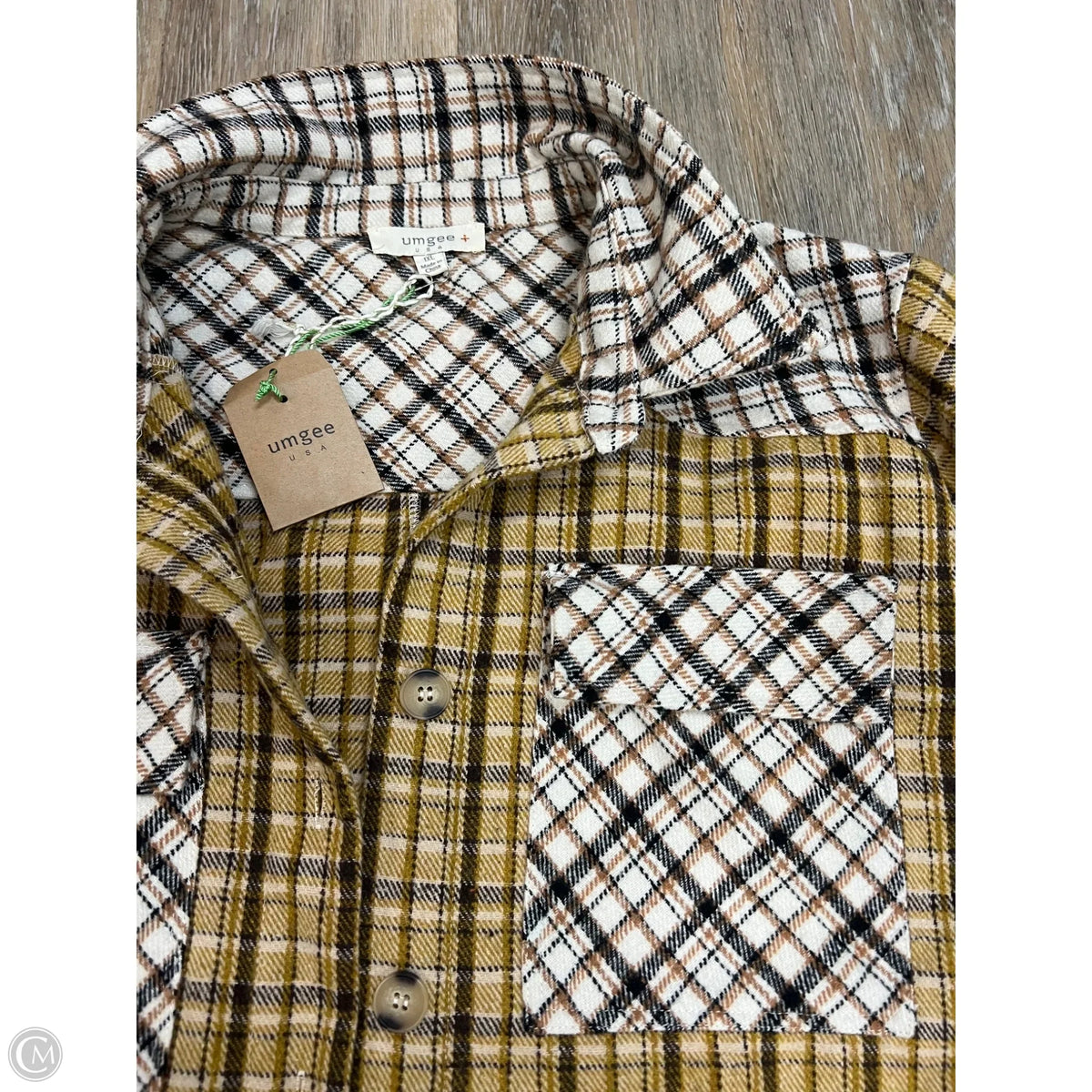 Jacket Shirt By Umgee In Plaid Pattern, Size: 1x