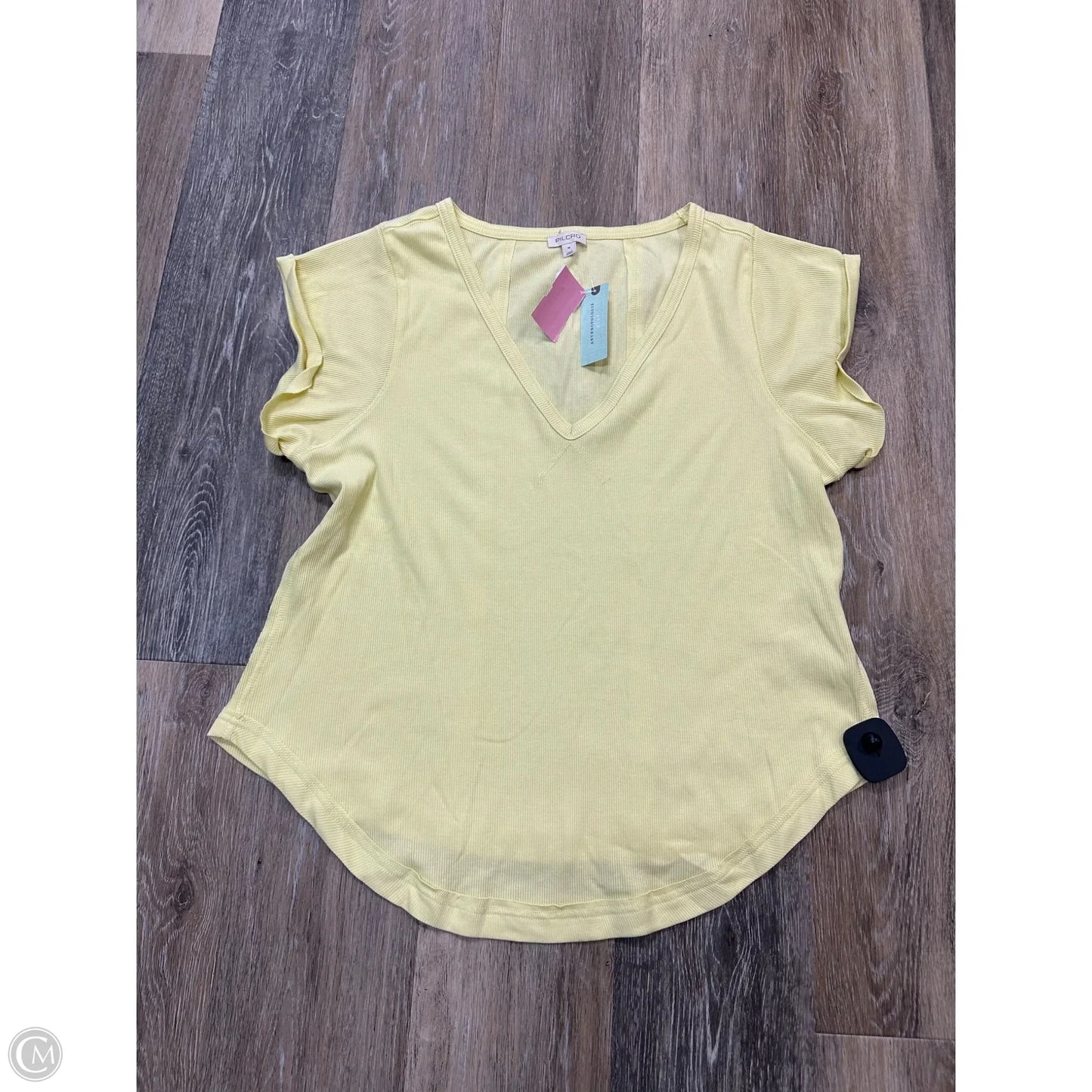 Top Short Sleeve By Pilcro In Yellow, Size: 1x