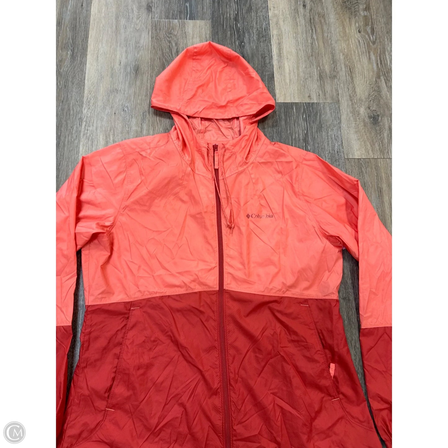 Jacket Windbreaker By Columbia In Coral, Size: L