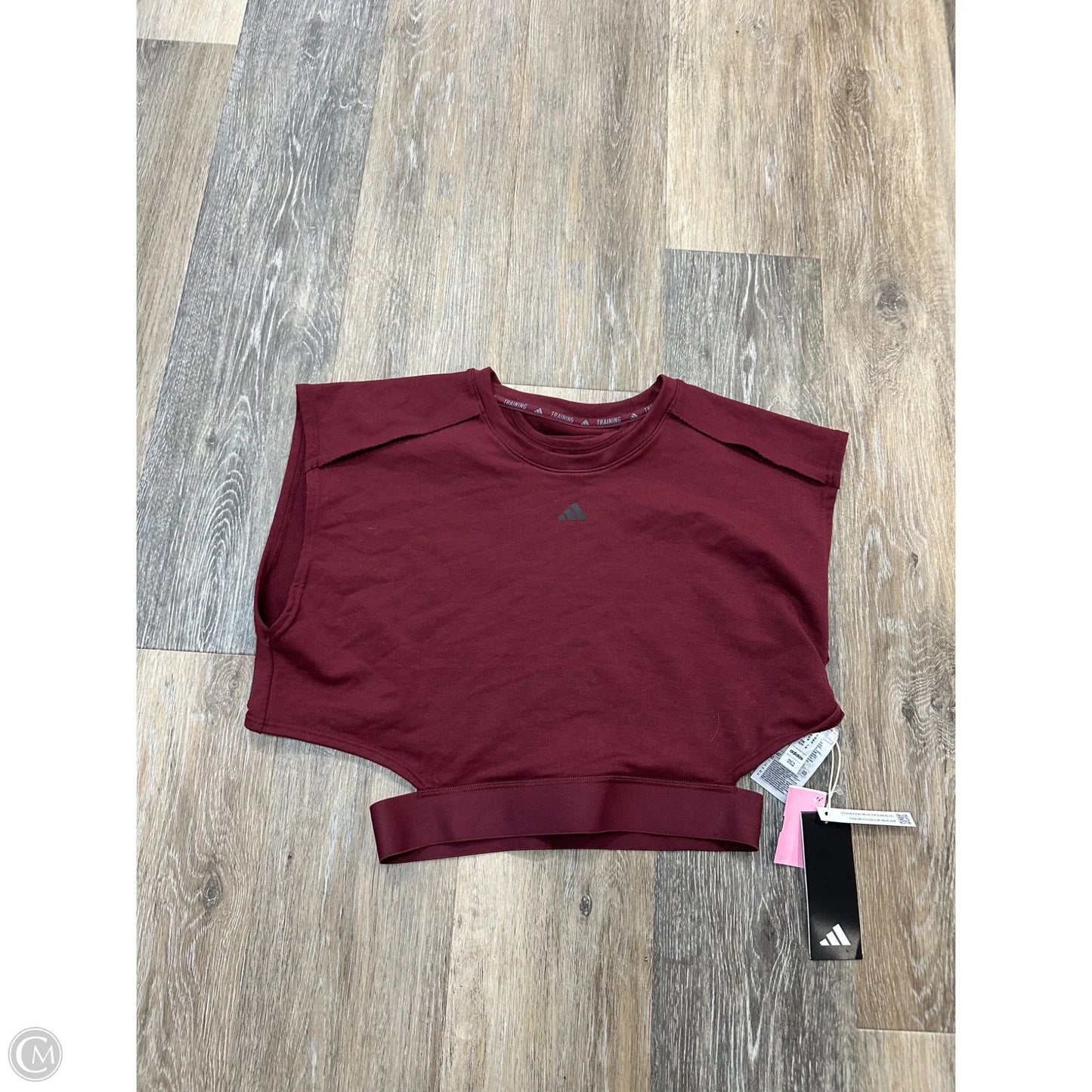 Athletic Top Short Sleeve By Adidas In Red, Size: Xs